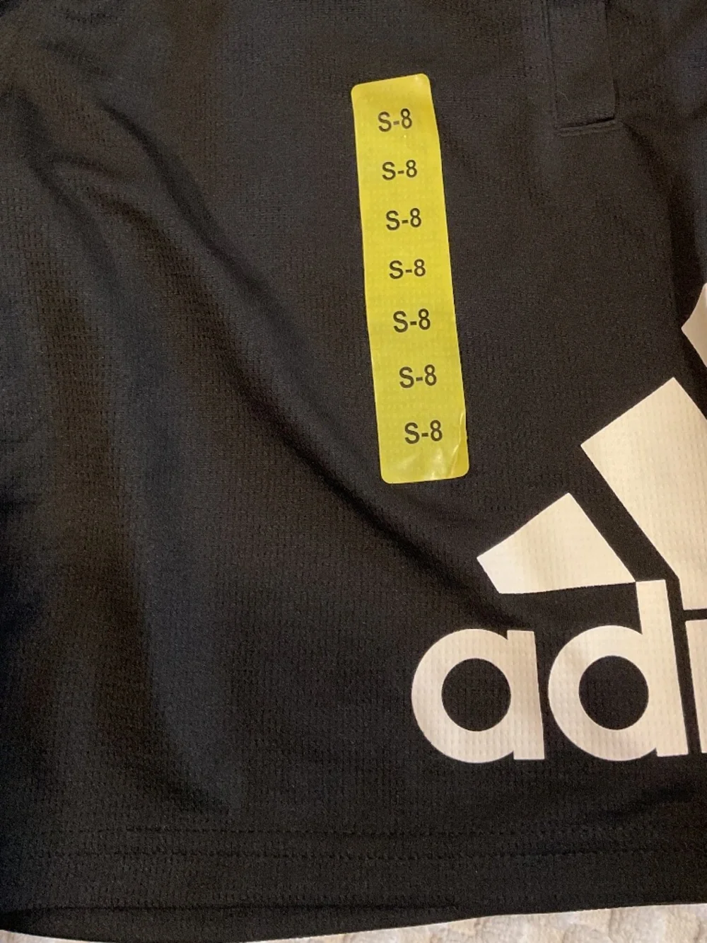 Adidas Black Athletic Shorts, Boys Size 8. New With Tags!